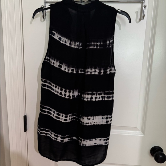 Bella Dahl Womens Cotton Tie Dye Striped Collared Buttoned Blouse Blue Size S - Picture 7 of 10